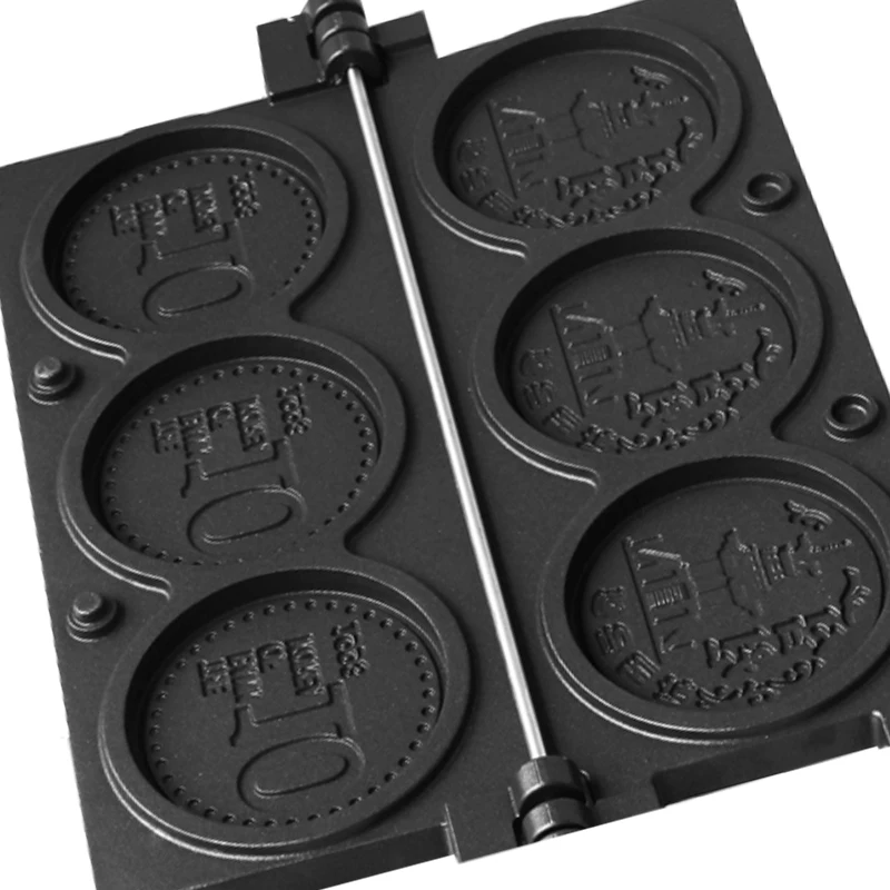 3 Buah Cetakan Template Mesin Pembuat Roti Koin dan Waffle