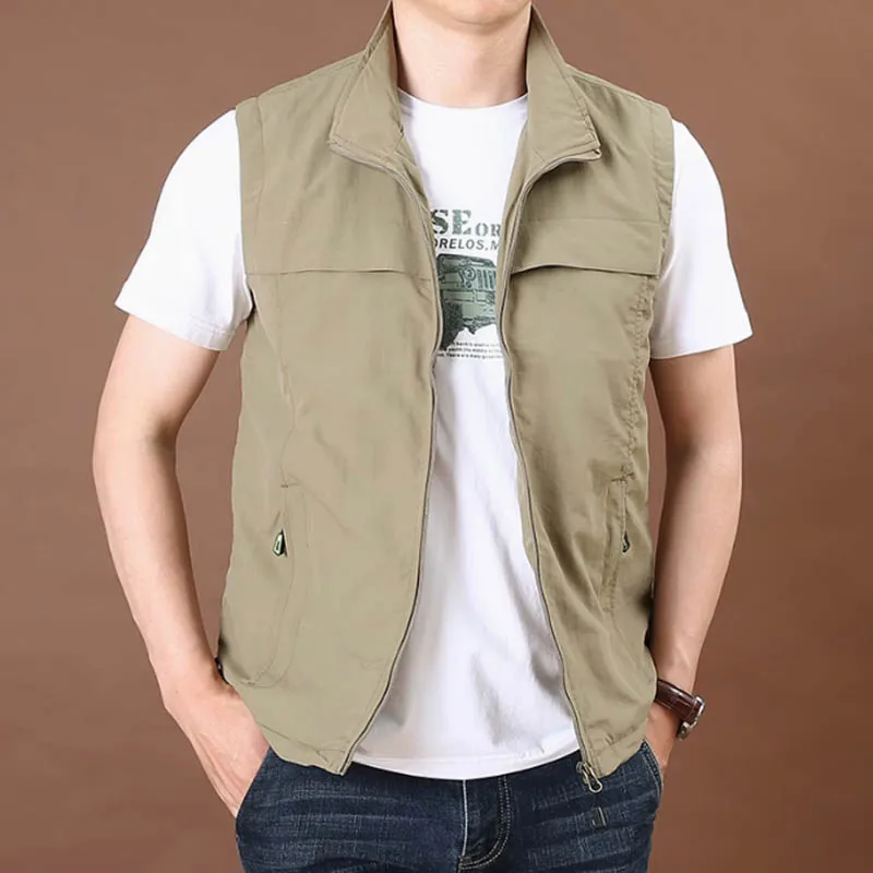 Fashion vintage all-in-one plus-size solid color vest fashion sleeveless coat men's new autumn and winter casual vest