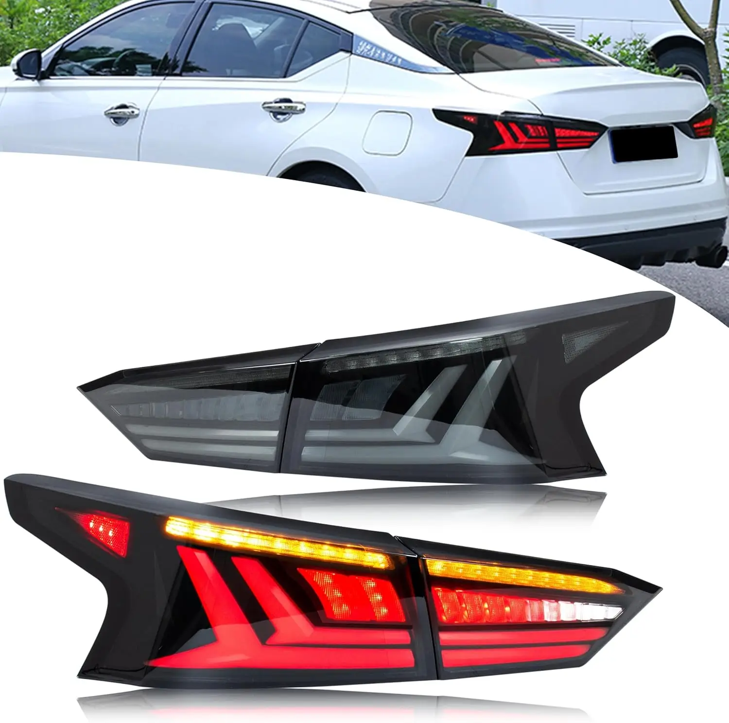 

LED Tail lights for Nissan Altima 2019-2024 with Sequential Turn Signal Dynamic Animation Rear Lamps Assembly