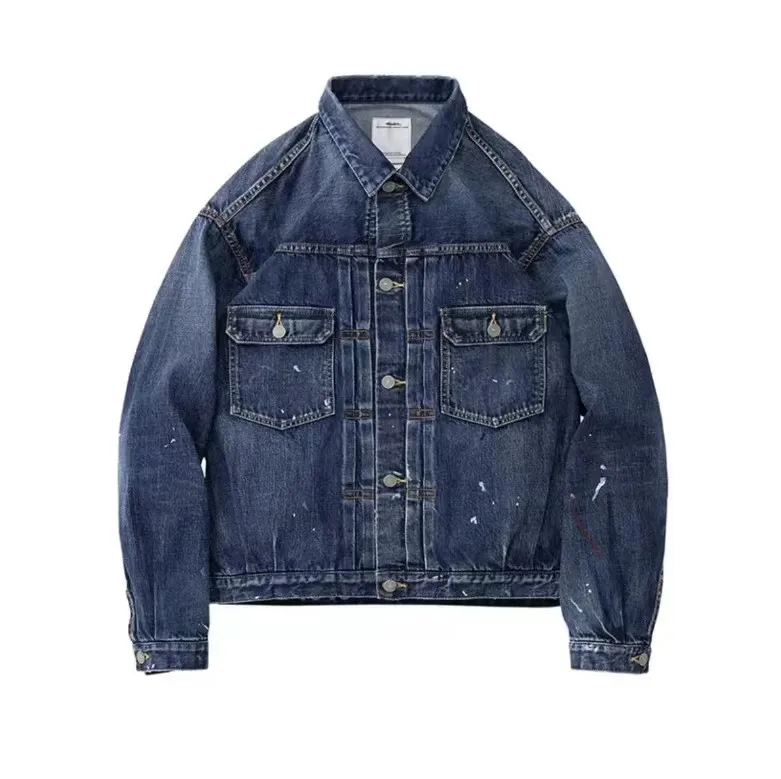 VSVM KOFU 23SS 101XX JKT DMGD-1010 Chaqueta vaquera con efecto lavado y desgastado