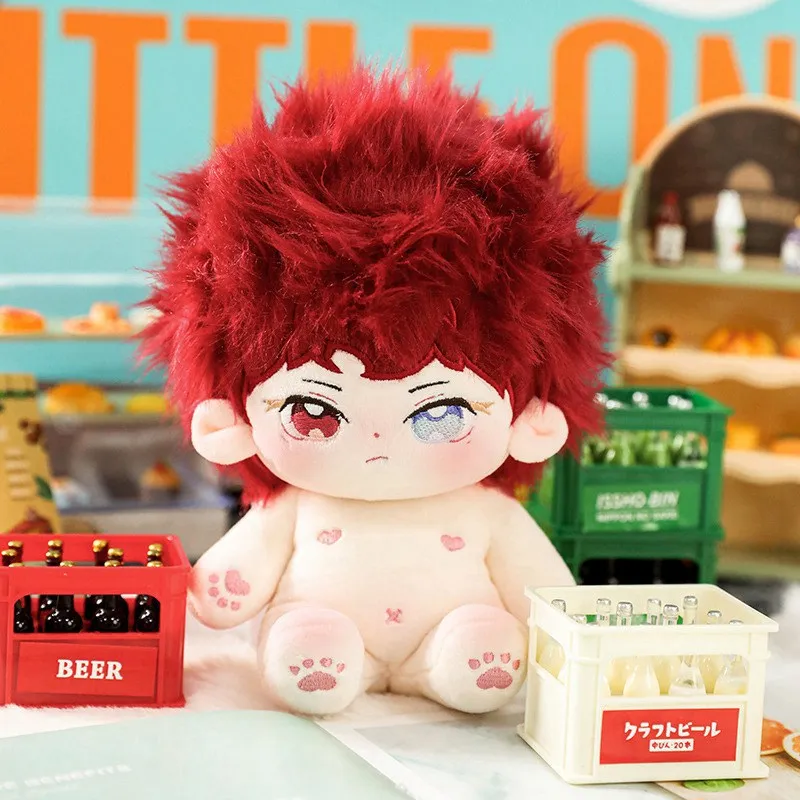 Handsome Plush Cotton Doll Idol Stuffed Super Star Figure Dolls No Attribute Fat Body Red Hair Doll Can Change Clothes Gift