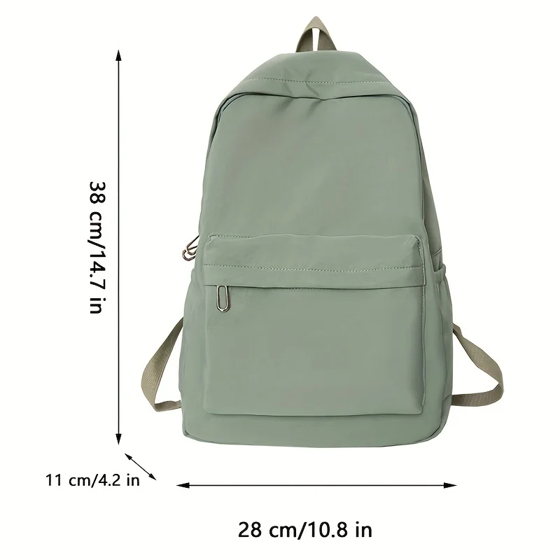 Simple Solid Color Backpack Women 2023 Waterproof Nylon School Bags For Teenager Girls Bookbag Lady Travel Backbag Shoulder Bag