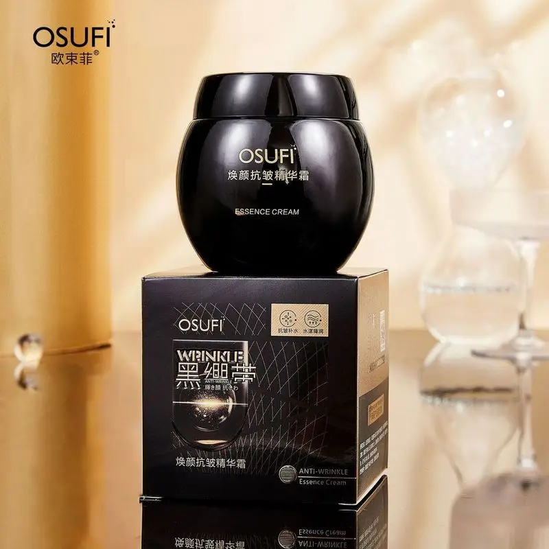 OSUFI Anti-wrinkle Essence Black Face Cream Moisturizing Brighten Lighten Fine Lines Firm Ant Aging Skin Care Dropshipping