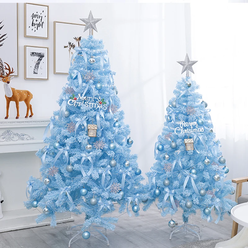 

Christmas Korean Ins Blue Flocking Tree High Quality Festival Home Decoration Scene Layout Ornament