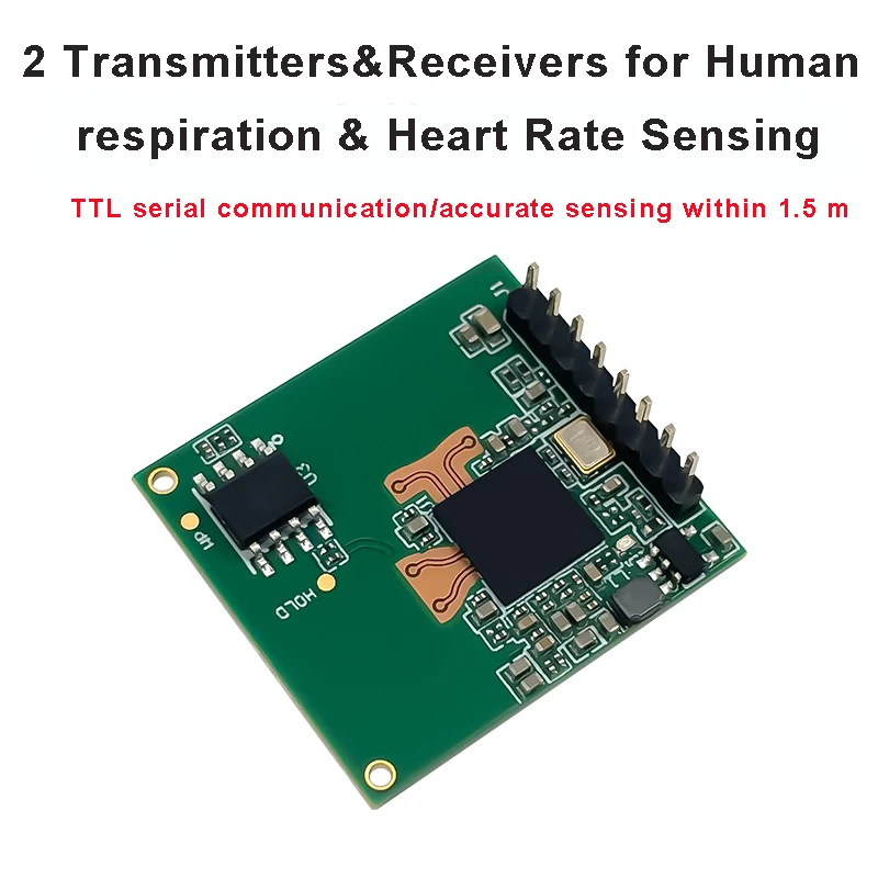 New 60GHz FMCW HLK-LD6002 Real-time Monitoring Human Respiratory Heart Rate Detection Radar Module 600mA 3.3V 1.5m ISM 2T2R PCB
