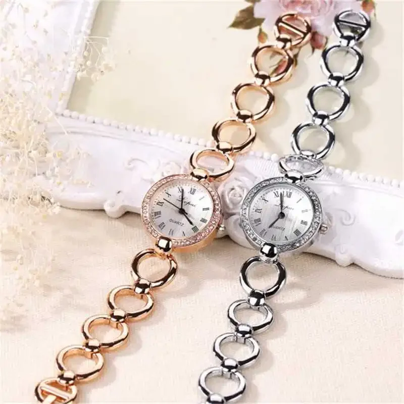 Reloj De pulsera De lujo para mujer, cronógrafo De cristal y acero inoxidable, De lujo