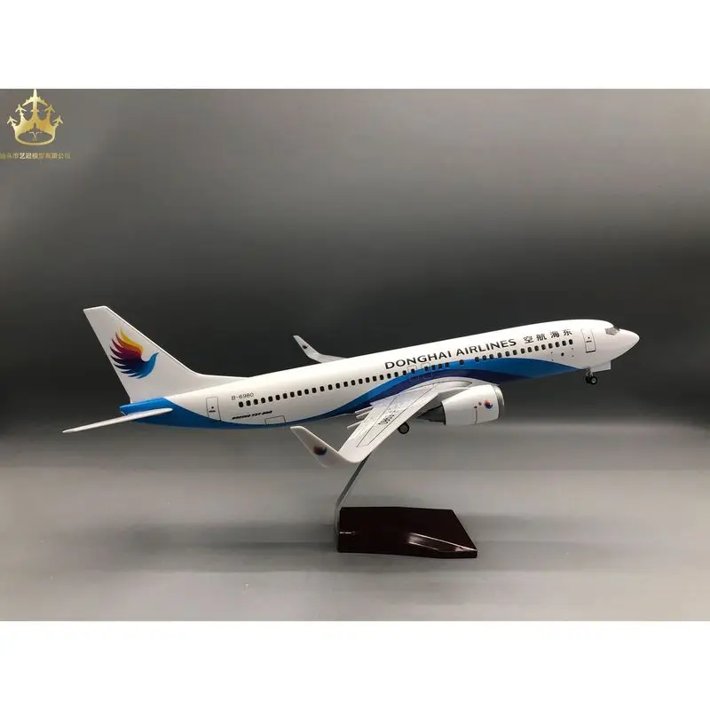 

Модель самолета Donghai Airlines 737, 47 см, со светом и колесами, статическая модель с имитацией деталей.