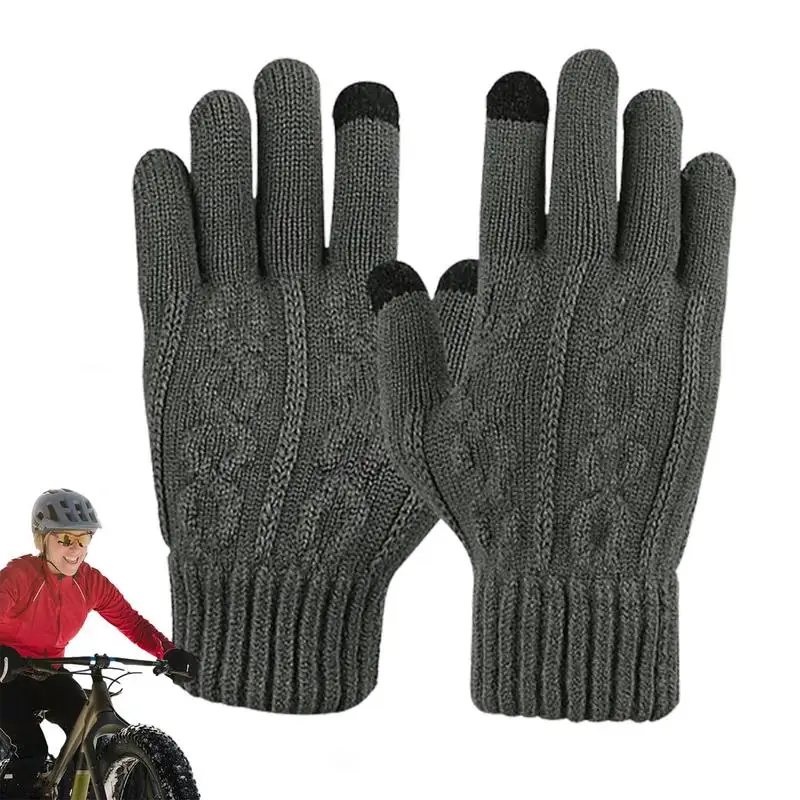 

Winter Gloves Women Warm Windproof Knitted Winter Thermal Gloves Cold Weather Thermal Warm Gloves Anti Slip Heated Gloves