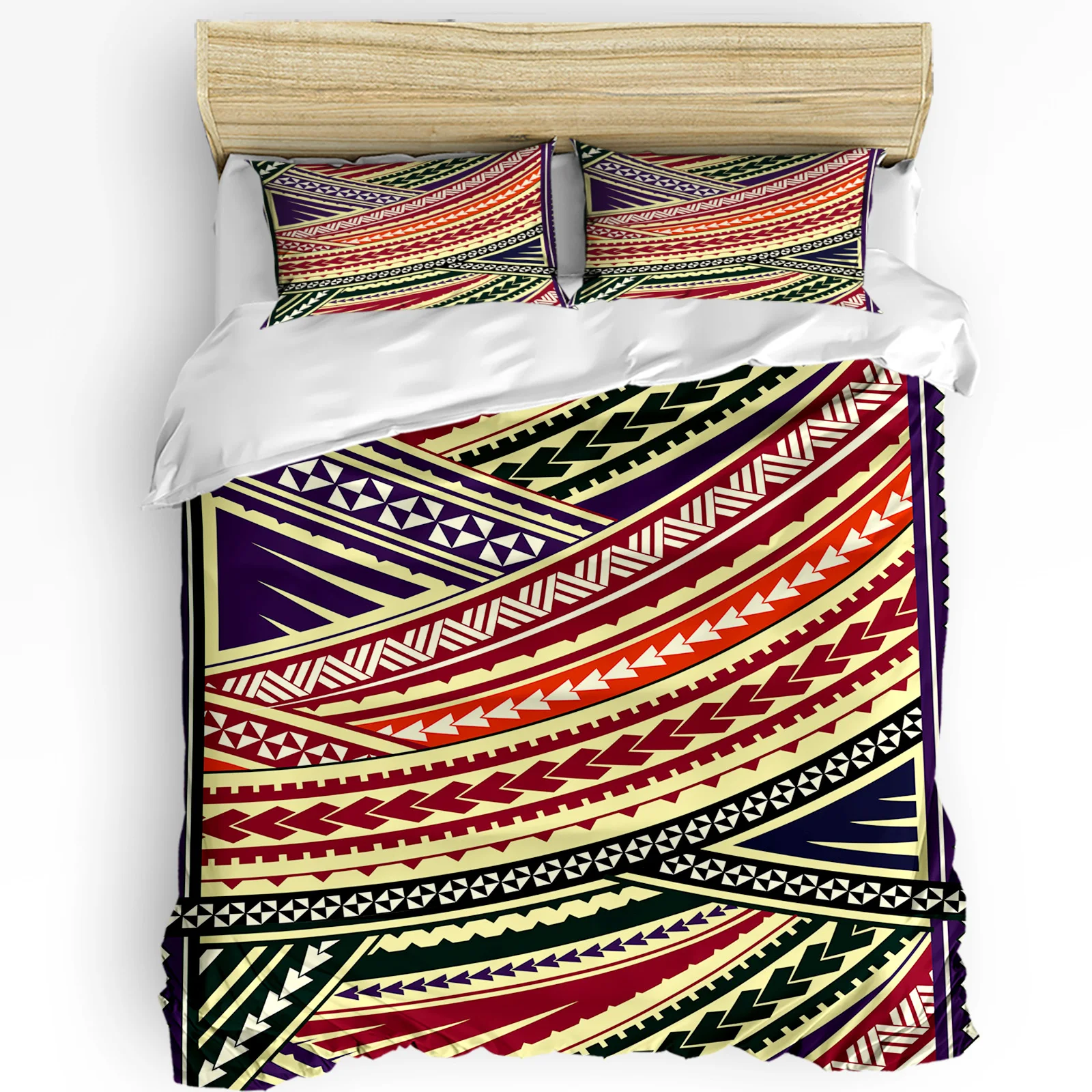 Polynesian Ethnic Texture 3pcs Duvet Cover Set Pillow Case Bedroom Single Double Bed Comforter Bedding Set Quilt Cover