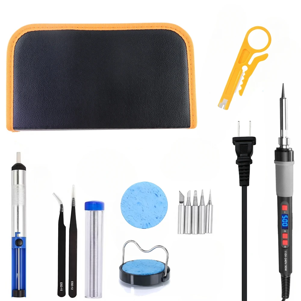 

90W Soldering Iron Kit with Slot Heating Element 500 Celsius Digital Temperature Adjustable Soldering Iron Station