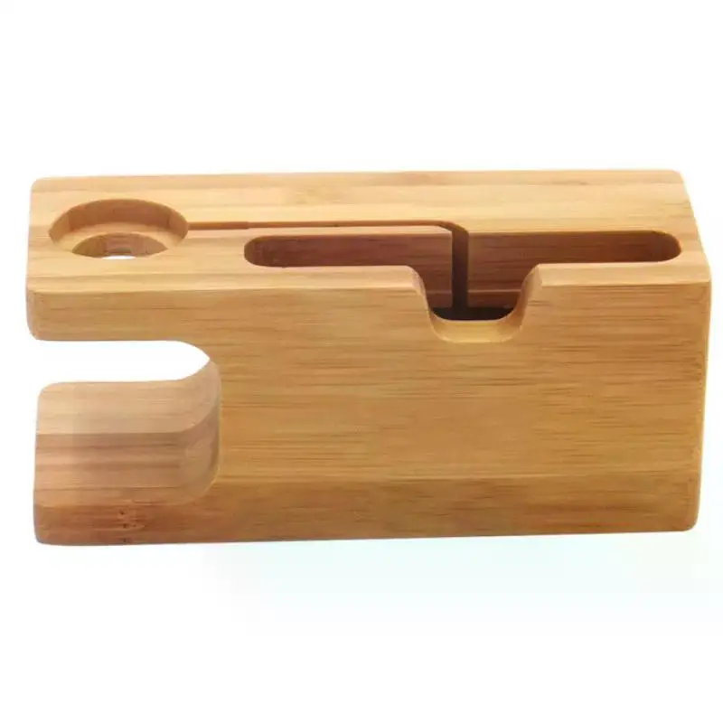 Dock di ricarica per Apple Watch Phone Stand Station supporto per caricabatterie con Base in legno per Apple Watch IWatch IPhone Bamboo