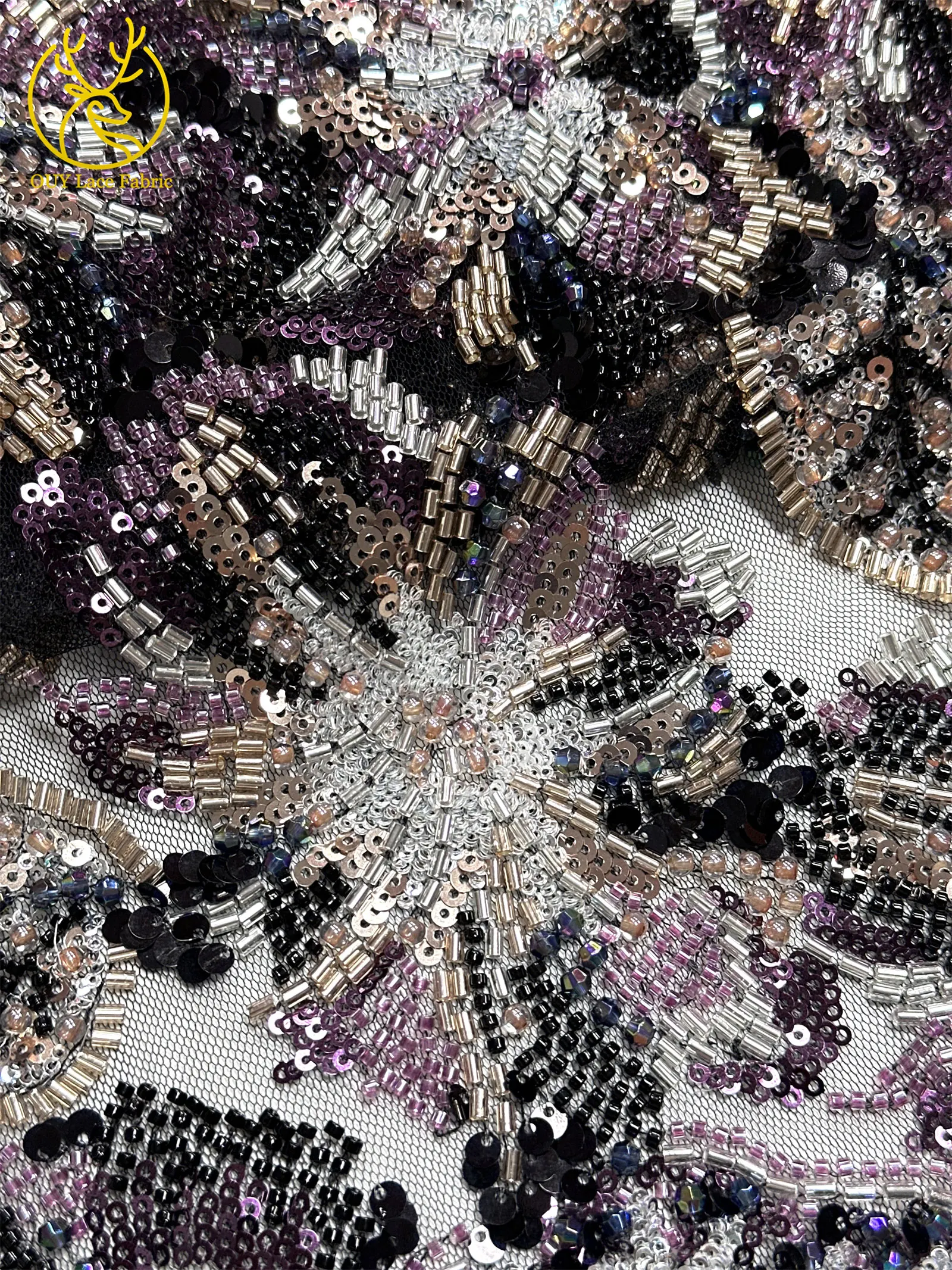 Haute Couture Afrikanischer Schwer Perlenverzierter Spitzenstoff 2026 Hochwertige Französische Pailletten-Spitze Nigerianischer Spitzenstoff für Party- und Hochzeitskleider – Detail 25