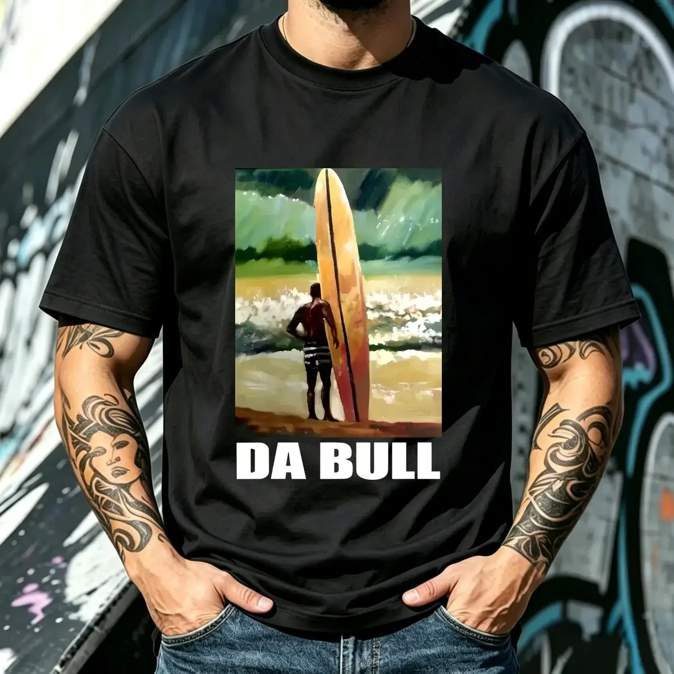 washed T Shirt Greg Noll Da Bull Surfing Riding Giants long or short sleeves vintage Washed Unisex designer clothes Stretched