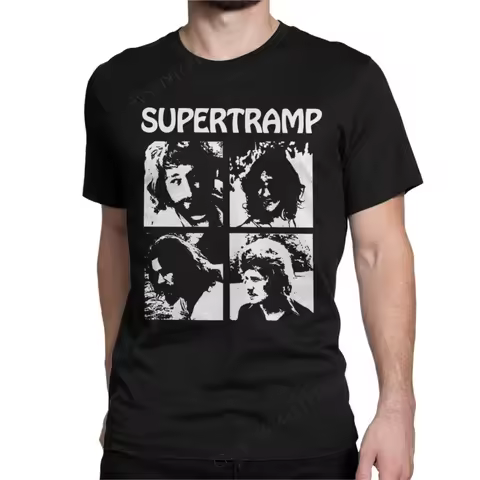 Men T-Shirt Super America Rose Love Music Supertramp Funny Cotton Tees Short Sleeve T Shirts Round Neck Tops Gift Idea