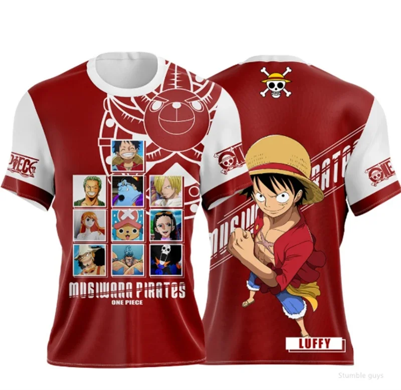 Men's One Piece Anime T-Shirt Franky Shogun Jersey Boys Clothes Girls Short Sleeve Casual Lightweight Streetwear