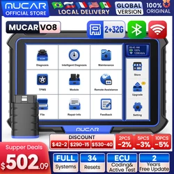 Mucar Vo8 Professional Obd2 Diagnose tool Vollsystem-Scan-Tool 34 setzt Autos canner Ecu-Codierung aktiven Testcode-Leser 64GB zurück