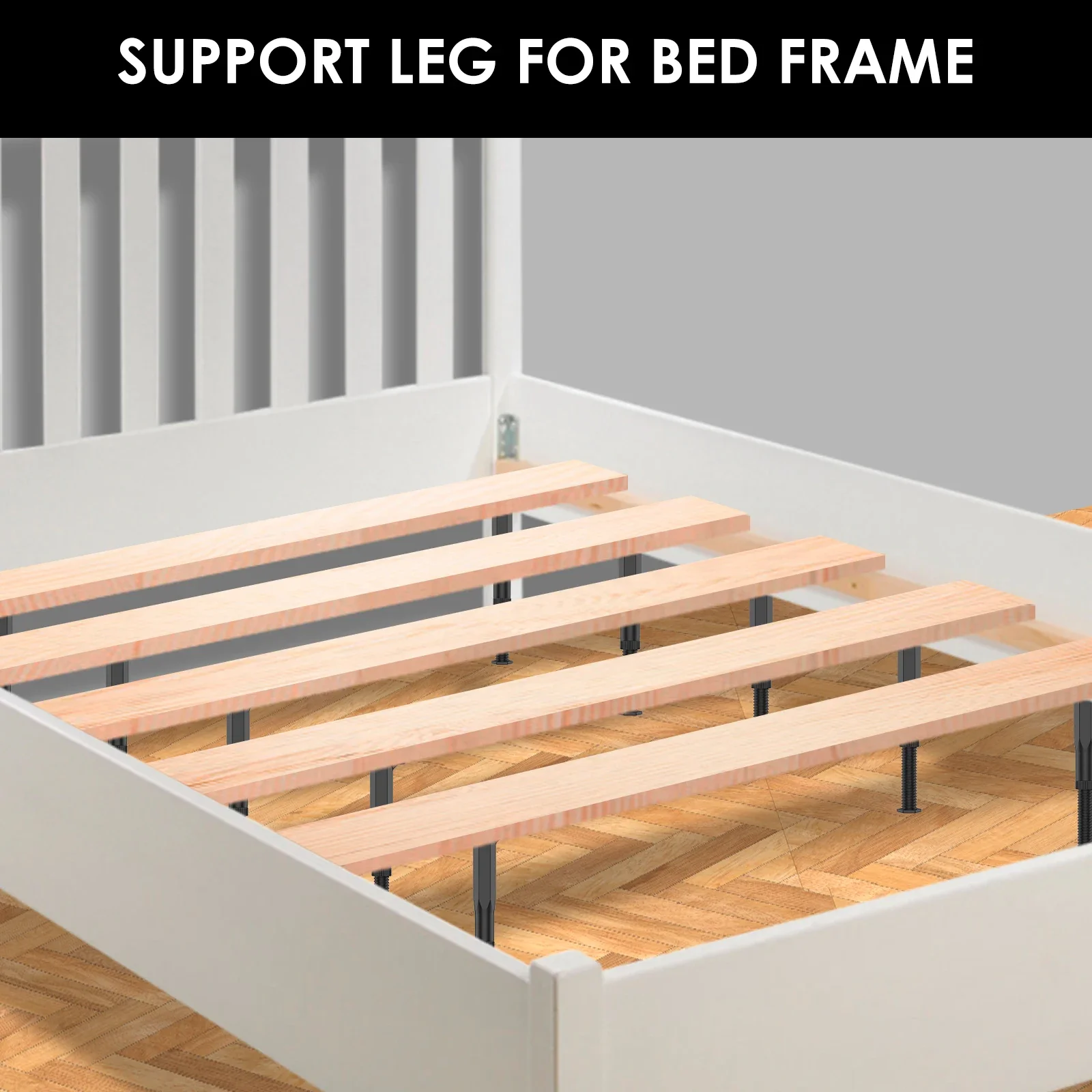 4 ชิ้น/เซ็ต Bed Beam สนับสนุนเท้าปรับ 7.8-15 นิ้วเฟอร์นิเจอร์ความสูงวงเล็บกรอบ Center แผ่นรองรับขาสําหรับตู้