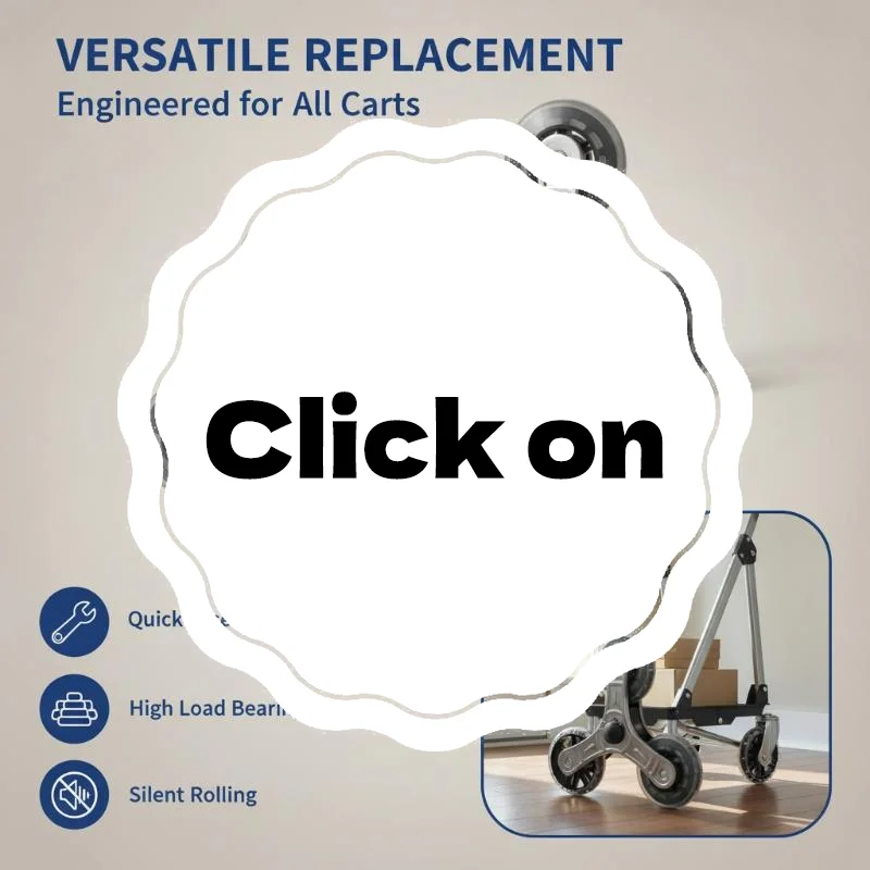 Triangular Stair Climbing Cart Wheel Replacement Trolley Caster 7.5mm Shaft Stainless Steel Bracket For Shopping Luggage Cart
