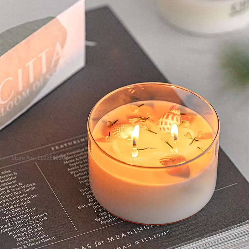 Creative Round Diy Candle Empty Cups Heat Resistant Clear Bottle Glass Jars Handmade Dessert Scented Candles Glass Empty Jars
