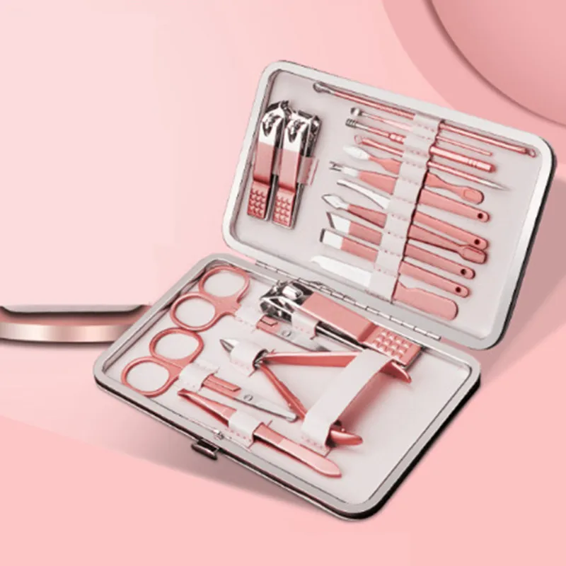 Nail Clippers Suit 7/12/18 Pieces Nail Cutter Nail Scissors Fold Bag-Beauty Manicure Nail File Tool Pedicure Tools