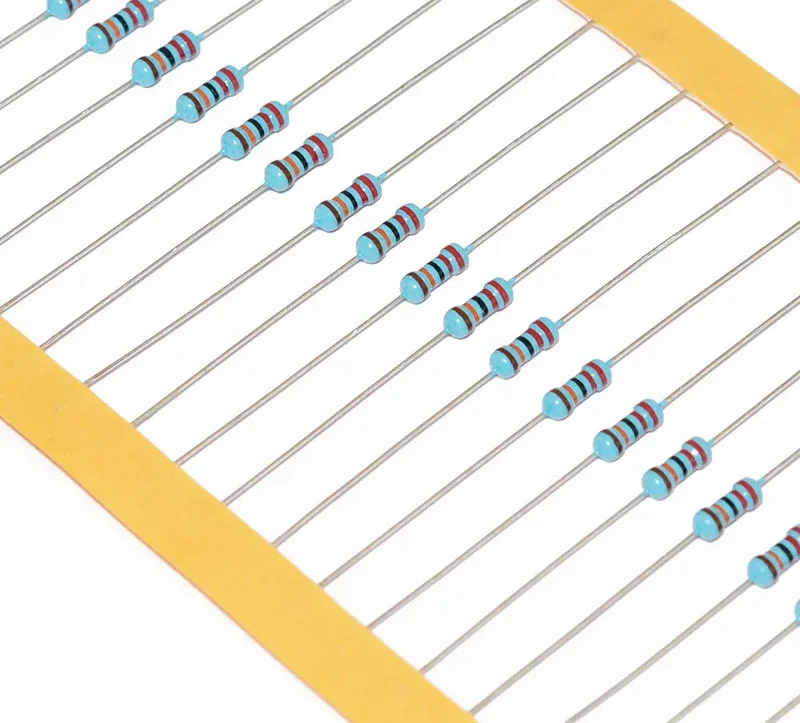 Resistencia de película metálica 100, 1/4W, 1R ~ 22M, 1%, 100R, 220R, 1K, 1,5 K, 2,2 K, 4,7 K, 10K, 22K, 47K, 100K, 100, 220, 1K5, 2K2, 4K7 Ohm, piezas