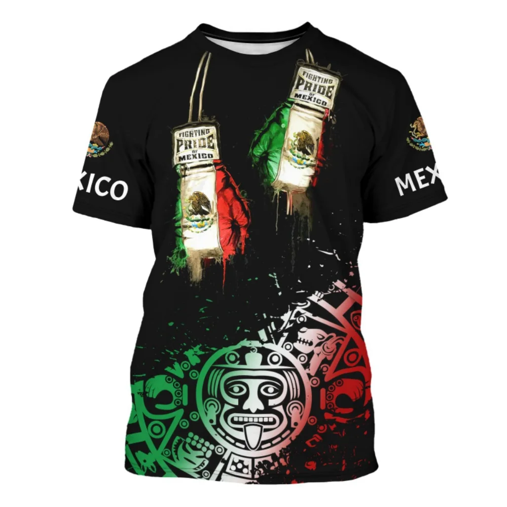 

Motorcycle 3d Printed Men T Shirt Fashion Mexico Emblem Pattern Short Sleeve Oversized T-shirt Casual O-neck Tee Sports Gym Top
