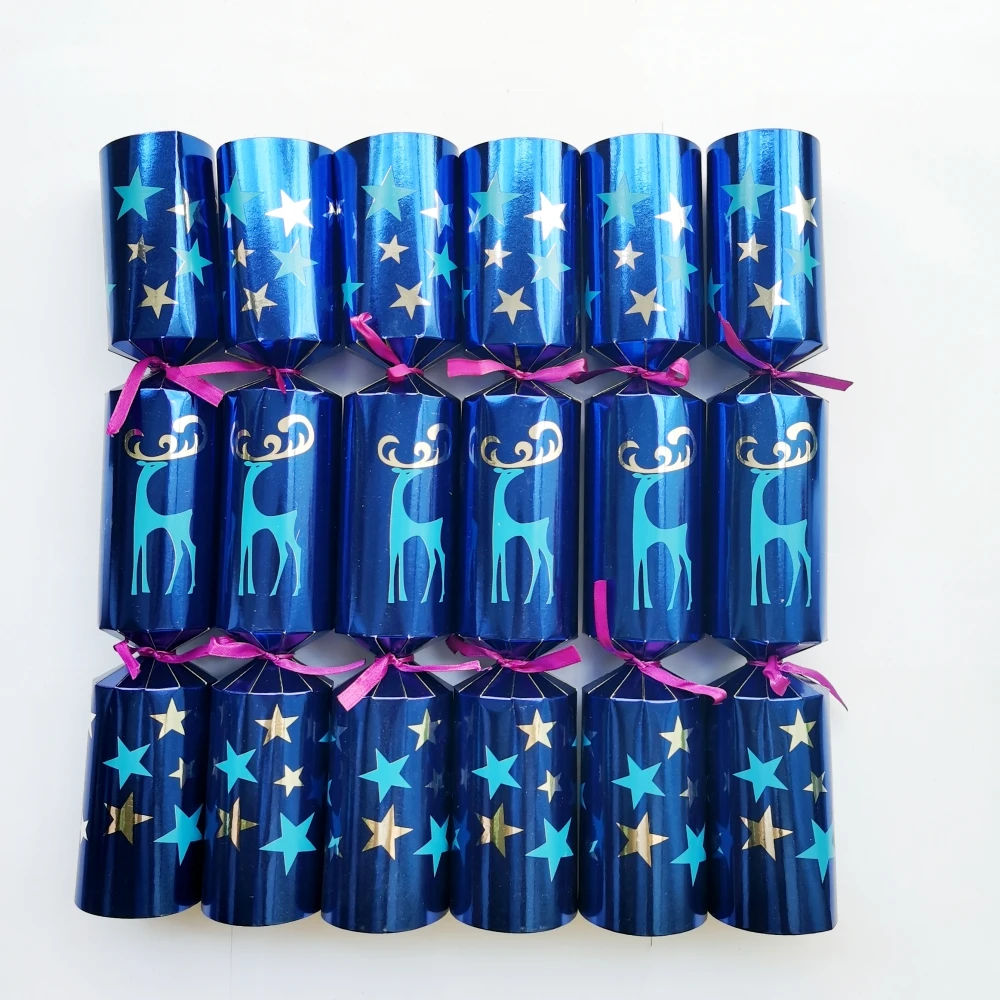 12 Inch Christmas Crackers Set of 6pcs, Christmas poppers, Christmas crackers with snap and prizes for adults