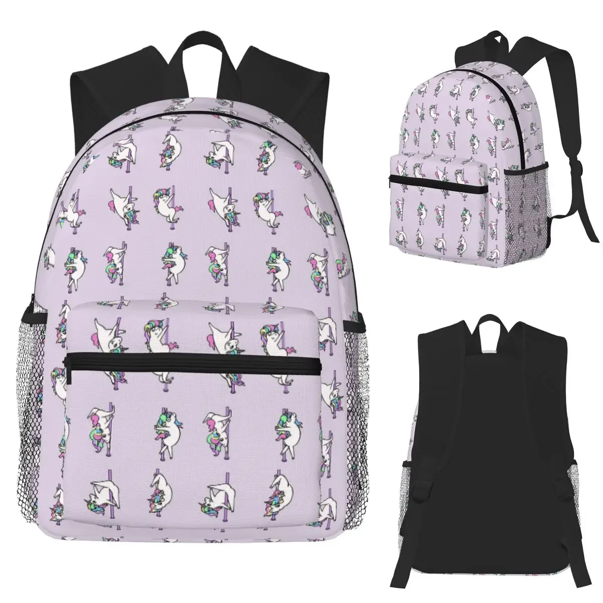 Unicorn Pole Dancing Club Student Backpack School Bag Hiking Travel Daypack for Boys Girls Fashion Bookbag Shoulder Bags