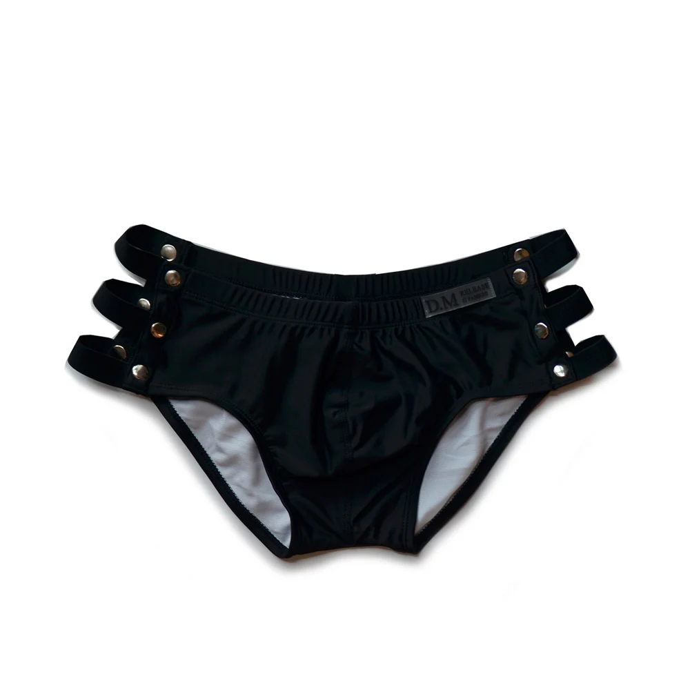 Maillot de bain amissié pour homme, boxer taille basse, sexy, couleur unie, noir et blanc