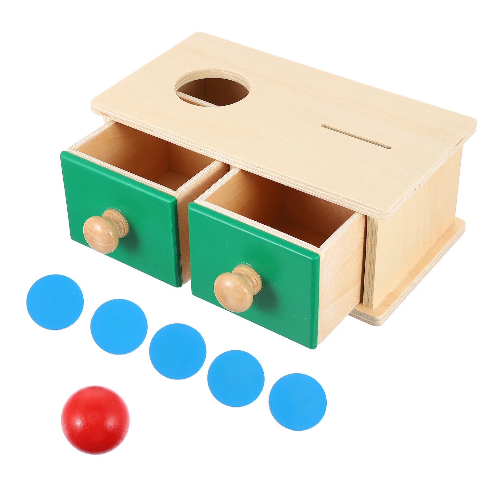 Caja de monedas para niños pequeños de 1 a 3 años, clasificador de formas de madera Montessori con habilidades motoras finas, bloques de construcción educativos de aprendizaje para bebés