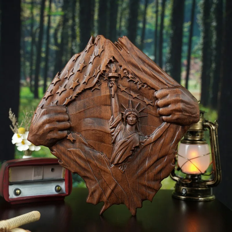 

Vintage Wood Lady Liberty Wall Decor Art Sculpture Wall Hanging Art Decoration
