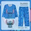 Conjuntos de pijamas de Mickey Stitch para niñas, ropa de dormir para adolescentes, pijamas para niños, ropa de casa de Navidad, ropa de estar por