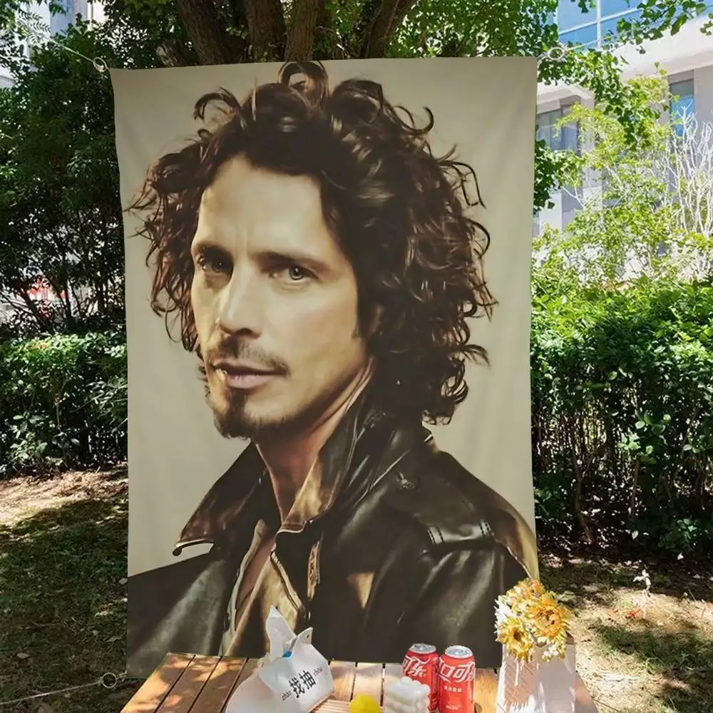 Singer C-Chris C-Cornell Large Size Flags Printing Patterns Interesting Birthday Party Decorations Banner