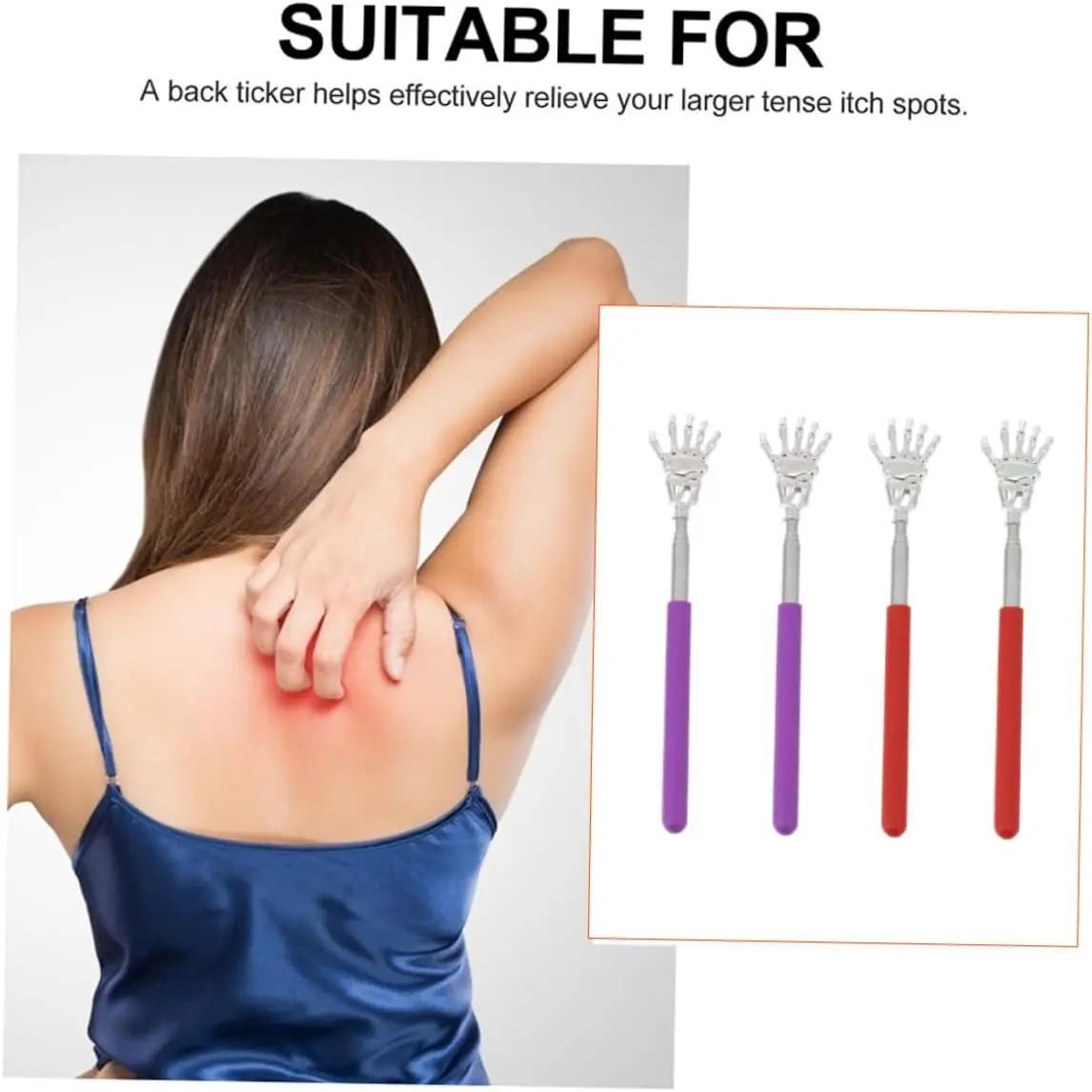 

Телескопическая массажная палка-чесалка для спины Skull Palm с резиновыми ручками – забавный и оригинальный инструмент для снятия стресса