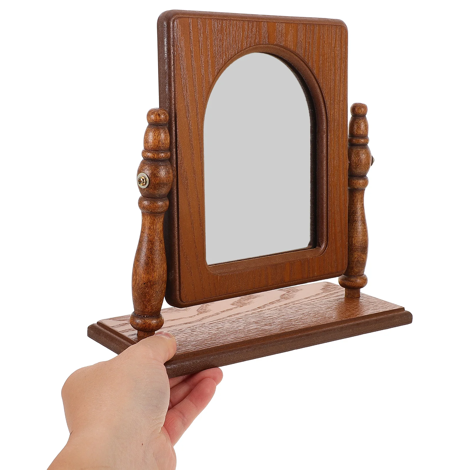 Schminkspiegel im französischen Stil: Tischplatte mit Holzrahmen, Schreibtisch-Waschtisch für Schlafzimmer, Badezimmer, Rasur, Pflege, dekorativ, Vintage-Stil