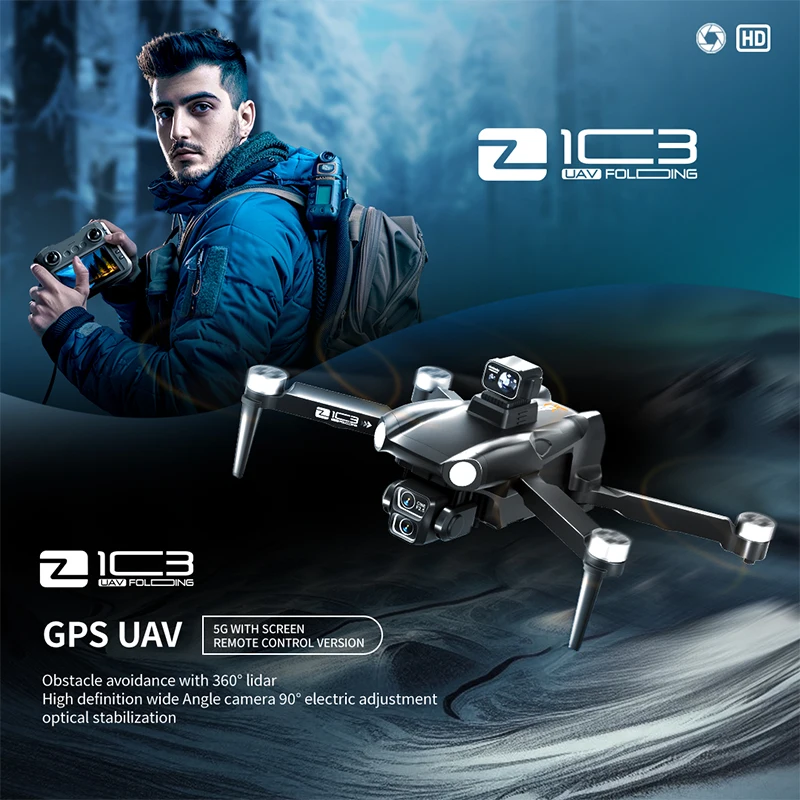 Dron 8K Profesional con GPS, Cámara HD, WIFI 5G, Video FPV 4k, UAV, Pantalla Grande de 5.9 Pulgadas, Control Remoto, RC Dron PRO MAX