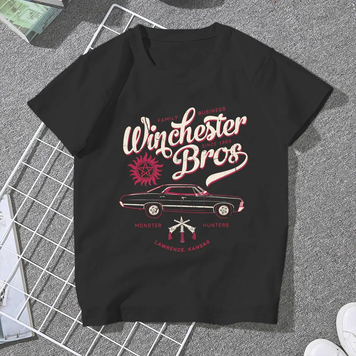 Winchester Bros Kawaii Girls t-shirt donna Supernatural TV Blusas Harajuku Casual manica corta Vintage top