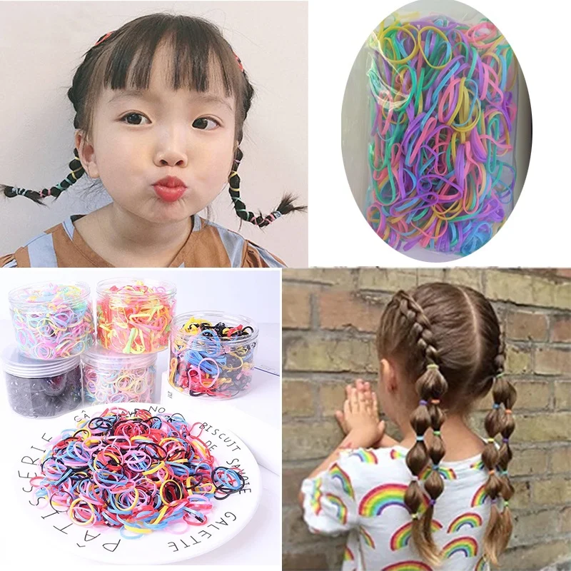 500pcs Girls Colorful Small Disposable Rubber Bands Gum For Ponytail Holder Scrunchie Hair Bands Fashion Hair Accessories image 6