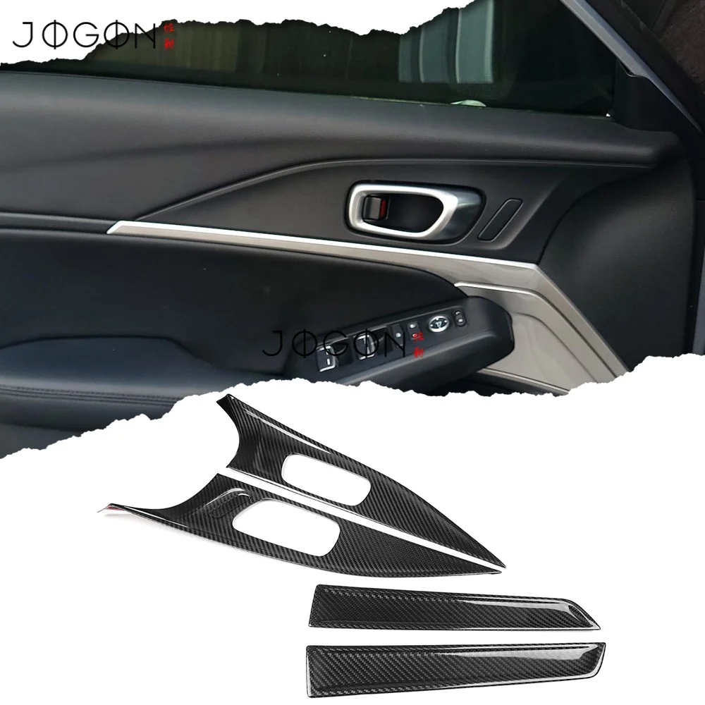 

Карбон для Acura Integra DE4 DE5 Type S A-Spec 2022-2025 салонные дверные ручки автомобиля без кнопки памяти, накладка на панель, аксессуары