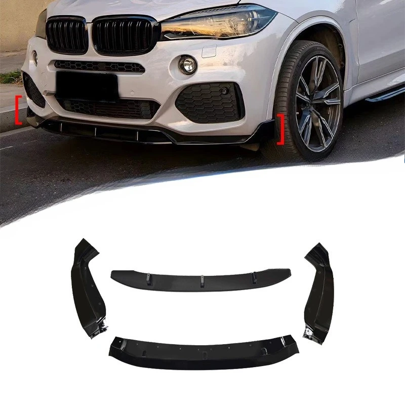 

For BMW X6 F16 2014-18 4-Piece Front Lip Spoiler M Sport Style Black Edition Direct Fit Exterior Styling Body Kit Upgrade Parts