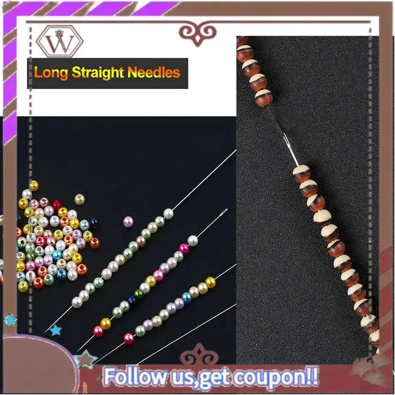 (Новинка) - Набор игл для бисероплетения, 60 шт., 5 размеров, 20 игл с большим ушком и 40 длинными прямыми и бутылкой для легкого натяжения