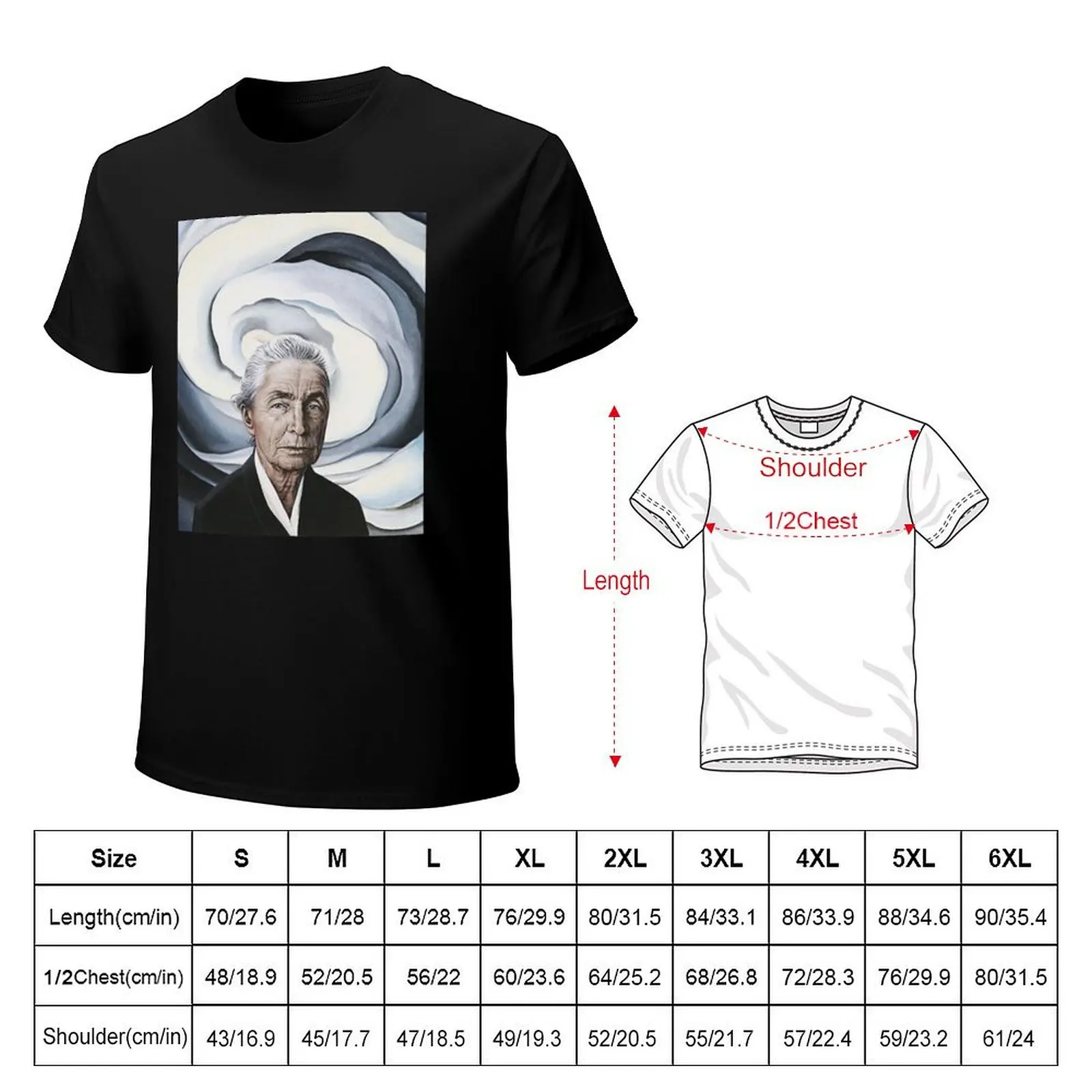 Georgia O'Keeffe Self Portrait T-Shirt Big and Tall Short Sleeve Tee