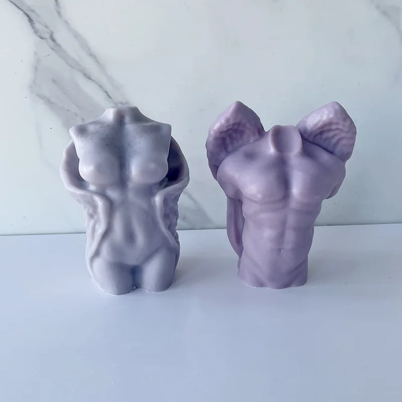 Angel Wings Human Body Silicone Candle Mold Man and Woman Handmade Aromatherapy Candle Plaster Soap Resin Mould Home Decor Gifts