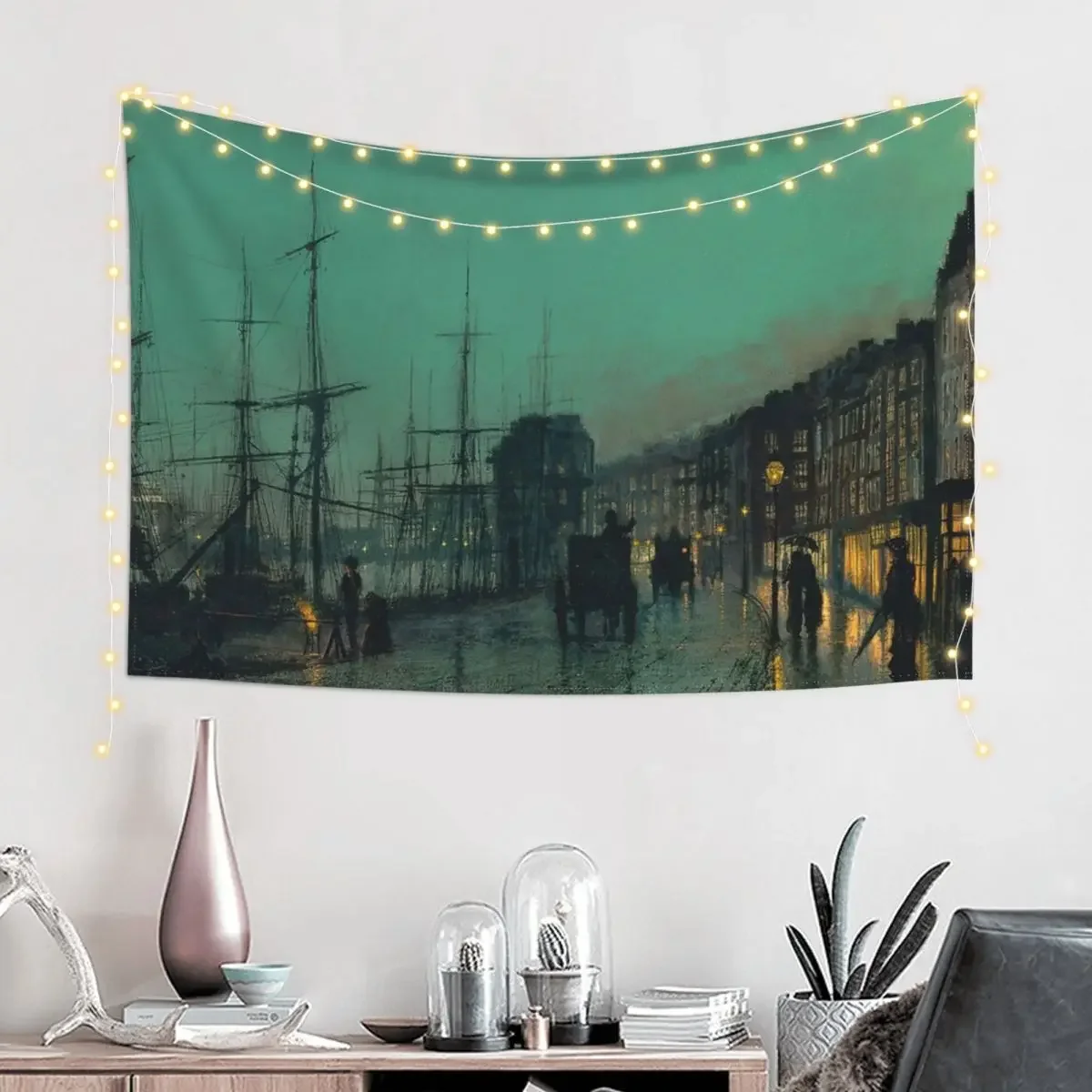 Shipping on the Clyde - John Atkinson Grimshaw Tapestry Decorations For Room Decoration Home Tapestry