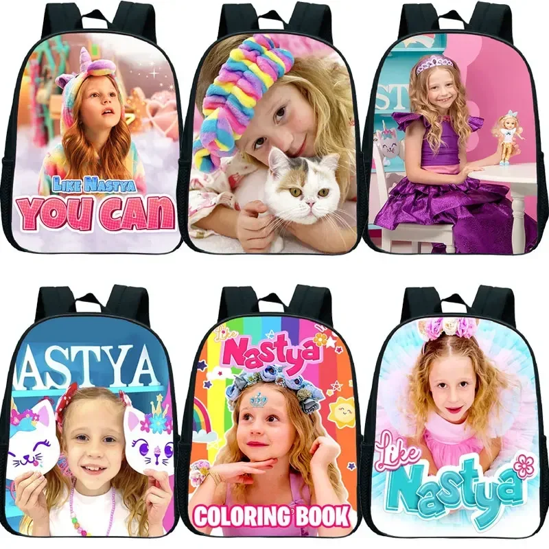 

Girls Like Nastya Backpacks Cartoon Boobag Children Schoolbag Kids Kindergarten Bags Toddler Rucksack 12 Inch Mochila