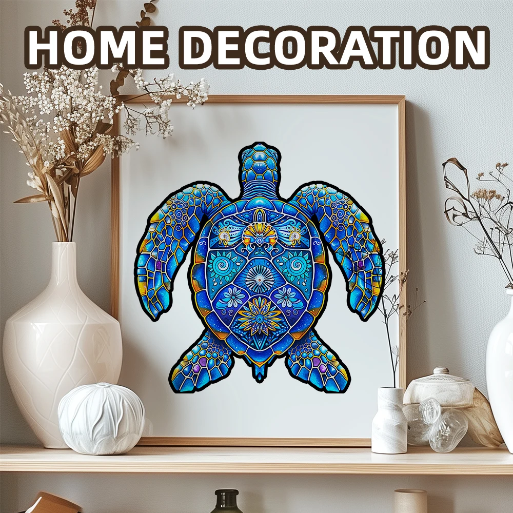 Houten puzzels, zeeschildpad legpuzzels Uniek gevormde houten puzzel voor volwassenen en kinderen, familiespel