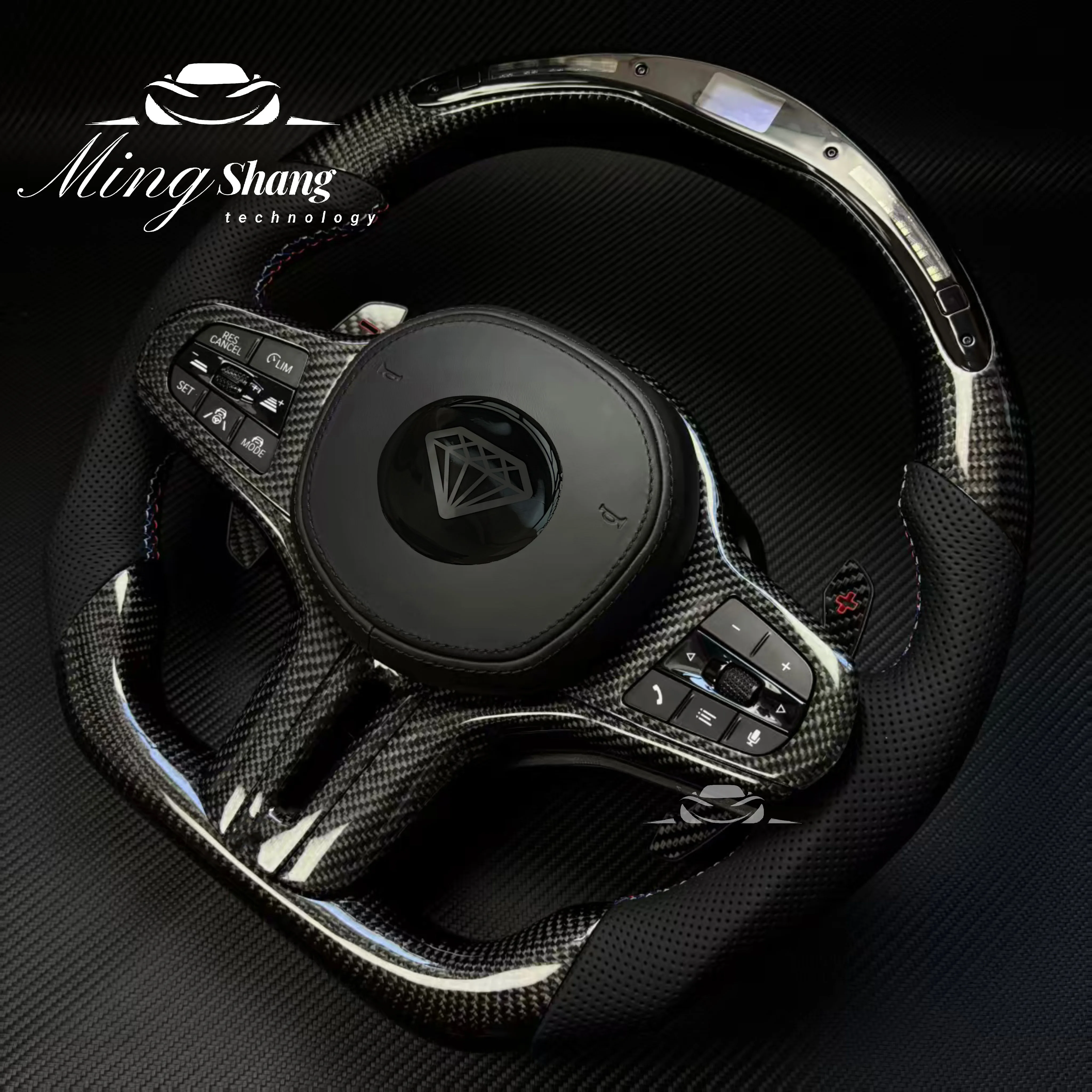 

MT AUTO Черная отделка CS из углеродного волокна, спортивная форма, руль для BMW 1/2/3/4- серии X1 X3 X4 X5 F10 F30 G38 F90 M2 M3 M4