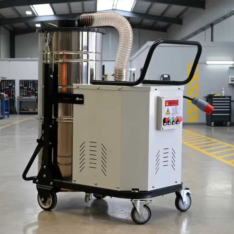 for Popular three-phase 4kW industrial vacuum cleaner heavy duty continuous working type with dual filters for dust cleaning