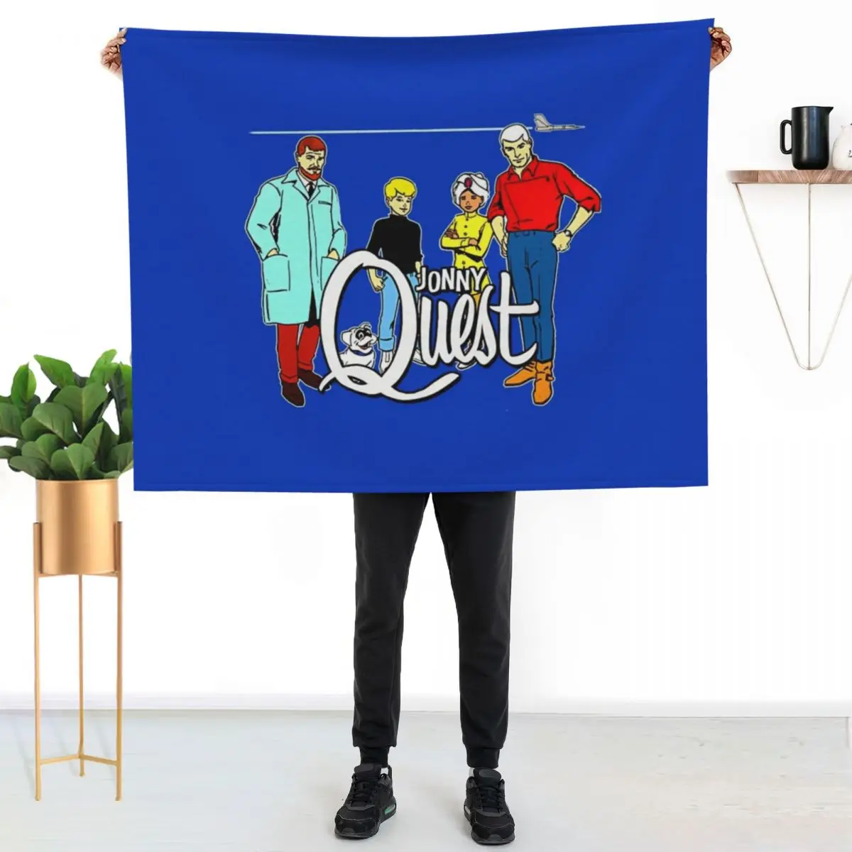 Jonny Quest, non-distressed Throw Blanket Beach for babies Flannel Fabric Quilt Softest Designers Blankets
