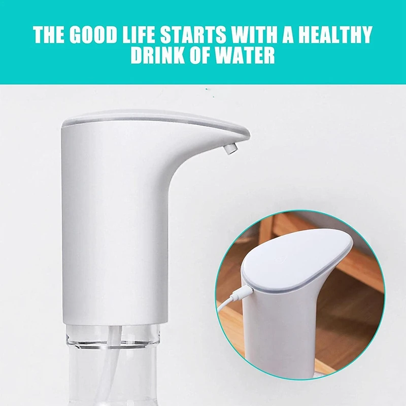 Pompa per bottiglia d'acqua, pompa per erogatore d'acqua brocche d'acqua ricarica USB interruttore automatico per bottiglia d'acqua, per bottiglia da 2-5 galloni